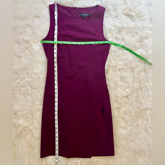 THEORY NWOT Plum Sleeveless Wool Blend Sheath Power Dreas Size 0 - Picture 8 of 10